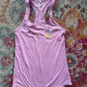 Purple Tank Top with Embroidered Detail